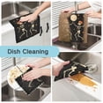 thumbnail image 2 of Yayeee 6 Pack Kitchen Dishcloths for Washing Dishes Soft Absorbent Microfiber Towels, Black Halloween Dancing, 2 of 9