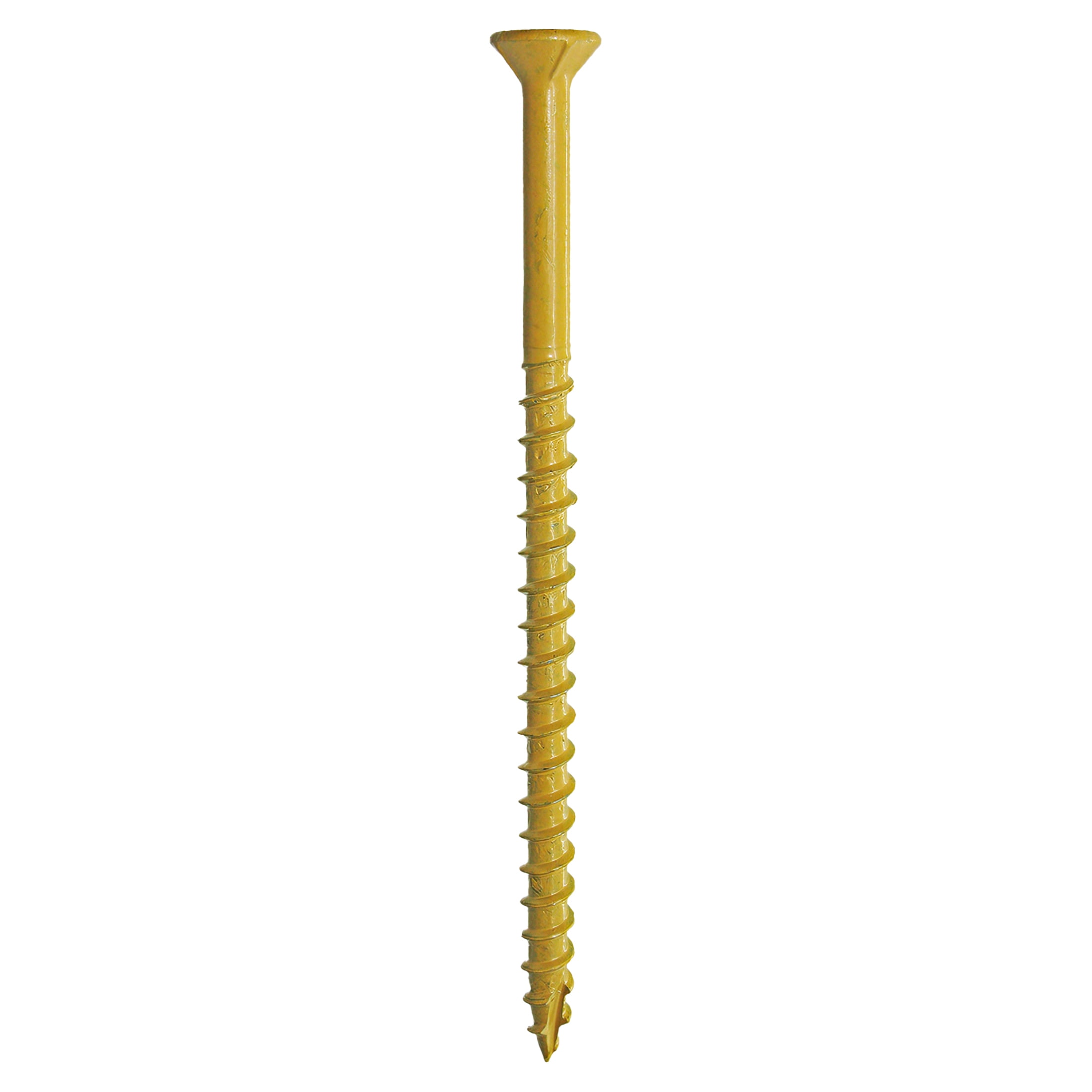 (4 pack) Grip-Rite PrimeGuard Plus #10 x 3-1/2 in. Tan Wood to Wood Deck Screw 1lb.