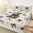 thumbnail image 3 of Feelyou Kid Princess Ribbon Queen Sheet Sets, Fashion Monogrammed Z Bed Set, 4pcs, 3 of 7