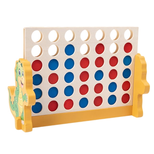 Juego de madera 4 en fila, juguetes educativos, rompecabezas de 2 jugadores, damas clásicas, regalo creativo divertido, juego de estrategia clásico