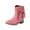 Pink, variant on QQAMB Women Bow Detail Short Boots with Chunky Low Heel Ankle Booties for Casual Winter Wear and Outdoor Use
