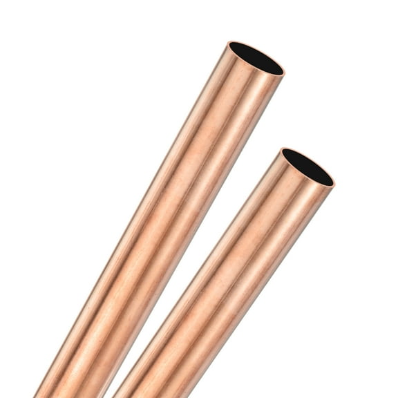 Uxcell 2-Pack 200mm Copper Round Tube, 11mm OD 0.5mm Wall Thickness Copper Seamless Tubing Metal Straight Pipe [0.43x0.02x7.87IN]