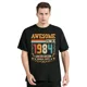 thumbnail image 1 of Camiseta de algodón con cuello redondo de cumpleaños vintage de 1984, ropa para hombre, camiseta de gran tamaño, camiseta casual de fitness, tops, 1 of 7