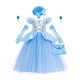thumbnail image 2 of Disfraces De Princesa Azul Para Niñas Vestido De Fiesta De Cumpleaños Elegante Con Mangas Abullonadas Con Sombrero Guantes Corona Accesorios De Pendientes, 2 of 4