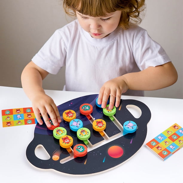 Rampe en Bois Labyrinthe Piste de Course Jouets Sensoriels Apprentissage pour Jeu Éducation Précoce
