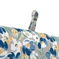 thumbnail image 2 of Jordan Manufacturing 44" x 22" Jean Alloy Gray Floral and Celosia Alloy Blue Crosshatch Reversible Rectangular Outdoor Chair Cushion with Ties and Hanger Loop, 2 of 10