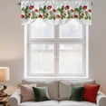 thumbnail image 3 of Tie Up Valances for Windows, Strawberry Adjustable Valance Curtains Window Treatment for Living Room, Vintage Green Botanical Spring Floral Rod Pocket Kitchen Curtains & Drapes 54x18 Inch, 3 of 9