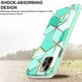 thumbnail image 5 of iPhone 12 PRO Max 2020 6.7 Inch A2342 A2410 A2412 A2411 Lightweight Slim Embedded Print Soft Silicone Durable Cover - Green Marble, 5 of 5