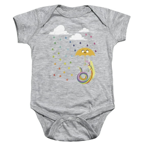 Trevco CN432-SS-2 Adventure Time & Lady in the Rain Infant Snapsuit, Athletic Heather - Medium - 12 Months