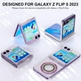 thumbnail image 4 of Designed for Galaxy Z Flip 5 Case with Hinge Protection [Compatible with MagSafe],Samsung Flip 5 Slim Clear Protective Case Support Wireless Charging Cover for Z Flip 5 5 G (Clear+Pink), 4 of 12