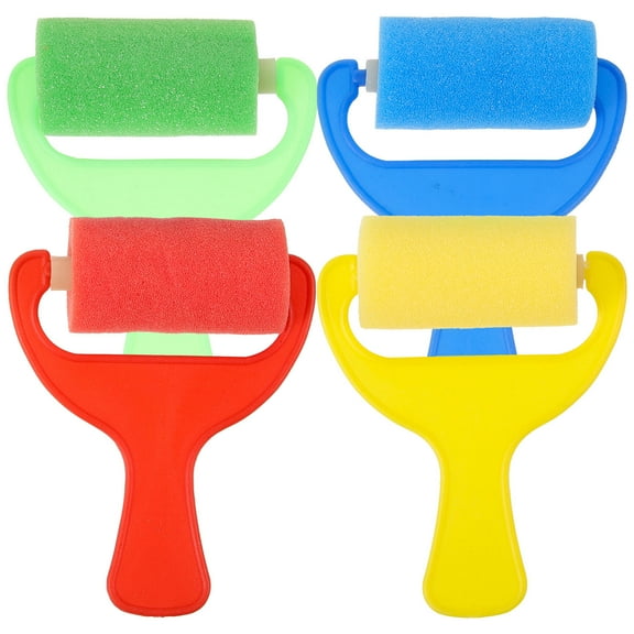 PBPBOX 4Pcs Sponge Rollers for Painting Drawing and Graffiti with Ergonomic Handle Design