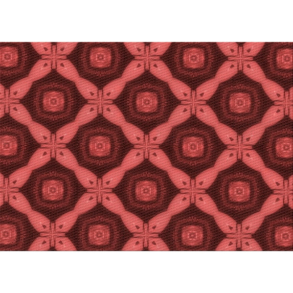 Ahgly Company Indoor Rectangle Patterned Cranberry Red Area Rugs, 5' x 8'