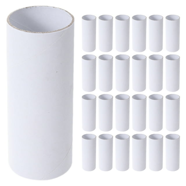 DECORNIJIA 25PCS Unfinished Craft Tubes White Cardboard for Paintable DIY Projects Home Decor Team Building Events