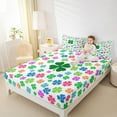 thumbnail image 4 of Feelyou Colorful Shamrock Kids Twin Sheet Sets, St. Patrick's Day Bedding, 3 Pieces, 4 of 7