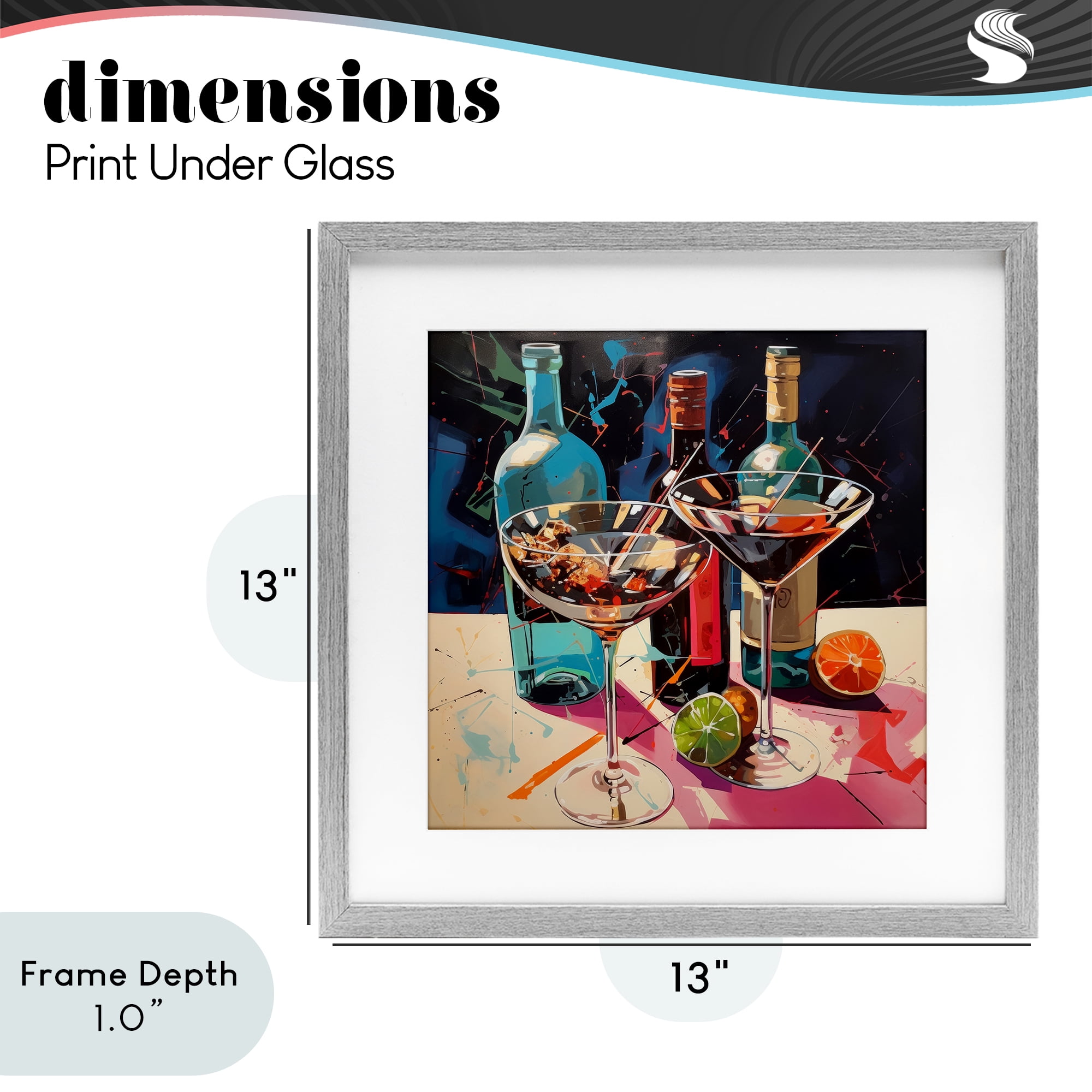 Stupell Industries Artsy Cocktails of Every Sip Gray Framed Print Under Glass, design by Lazar Studio