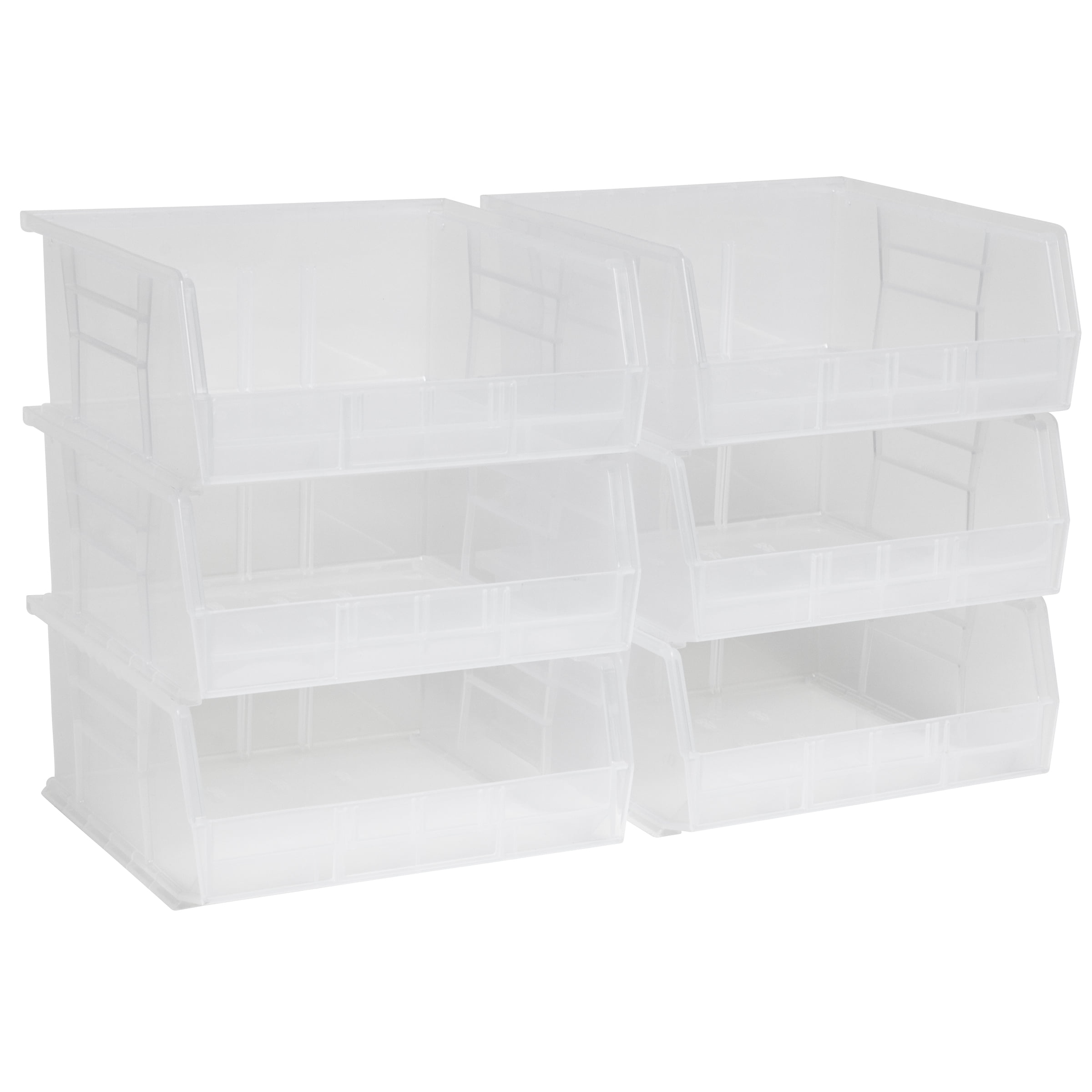 Stacking Plastic Storage Bin Container Set of 6 AkroMils 30235