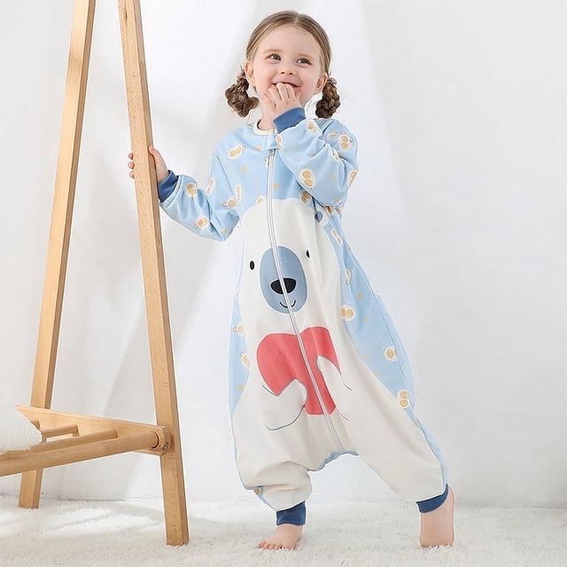 Saco de dormir de primavera y otoño para niños, saco de dormir para piernas, mono de bebé, pijamas para niños