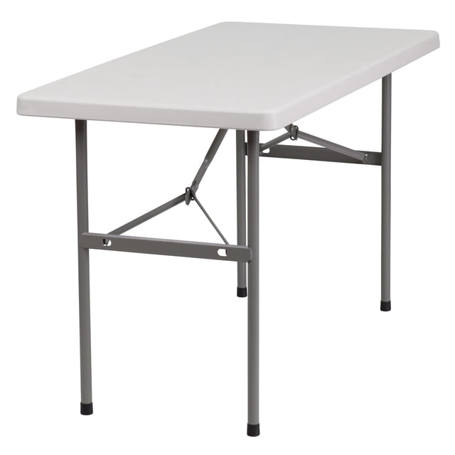 Bowery Hill Table Pliante en Plastique Granite, Blanc