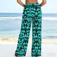 thumbnail image 5 of MYAOYI Women's Vintage Baroque Print Wide Leg Pants, Elastic High Waist Casual Summer Trousers, 5 of 7