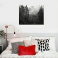 thumbnail image 4 of JRXY Black and White Misty Foggy Mountain Landscape Canvas Wall Art - Breathtaking Scene of Fir Forest in Hipster Style Picture Prints Rustic Decor for Home Office 20x16 Inches  Picture 2, 4 of 4