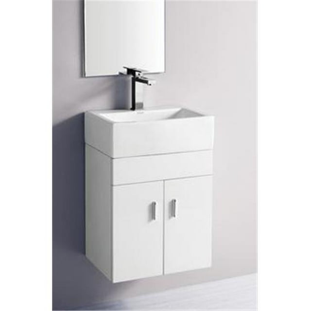 Elanti Simple Mélamine Mur Suspendu Salle de Bain Vanité Ensemble & 44; 17 Po.