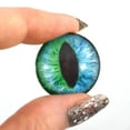 thumbnail image 3 of Cheshire Cat Glass Eyes in Blue and Green, 3 of 4