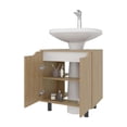 thumbnail image 3 of FM FURNITURE  Jerome Under Sink Storage Cabinet with Open Shelves for Bathroom Organization, Natural oak, 3 of 5