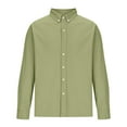 thumbnail image 6 of WREESH Men's Long Sleeve Button Down Dress Shirts Turndown Collar Solid Color Everyday Casual Wear Olive Green, 6 of 6