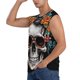 thumbnail image 3 of Balery Flower Horn Skull A Camisetas sin mangas para hombre, absorbe la humedad y protege contra el mal olor.-Large, 3 of 7