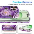 thumbnail image 2 of Magnetic Case for iPhone 15 Pro Max Support Wireless Charging, Floral Stars Butterfly Pattern Print Design Rugged Shockproof Cover for Women Girls, Flower Protective Phone Case Cover, Purple, 2 of 7