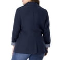 thumbnail image 4 of Agnes Orinda Women's Plus Size Stripe Cuff Notched Lapel Casual Blazer, 4 of 6
