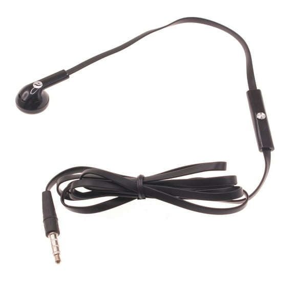 Wired Earphone Mono Headset for Galaxy Tab A7 10.4 (2020) Tablets - Single Earbud 3.5mm Headphone Flat Black for Samsung Galaxy Tab A7 10.4 (2020)