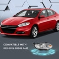 thumbnail image 4 of For 2013-2016 Dodge Dart Chrome Housing Clear Lens Headlights Factory Style 2PCS, 4 of 6
