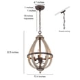 thumbnail image 6 of LNC 4-Light Rusty Bronze and Distressed Wood Farmhouse LED Kitchen Island Chandelier, 6 of 16