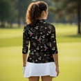 thumbnail image 5 of Uorisanigo Colorful Hummingbird Women's Golf Top Size 2XL Casual Long Sleeve Golf Polo Shirts with Zipper Fashion Quick Dry Athletic Tops for Workout Sports Comfortable Pullover, 5 of 7