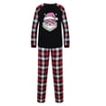 thumbnail image 3 of Odeerbi Christmas Pajamas for Family Holiday Plaid Long Sleeve Family Christmas Pajamas Matching Sets Dad Print Parent-child Suit Two-Piece Sleepwear Xmas Family Matching PJs Set Black, 3 of 5