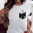 thumbnail image 2 of PENGXIANG T-Shirt Décontracté à Manches Courtes Imprimé Poche pour Femmes, 2 of 6