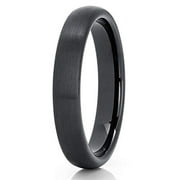Silly Kings 4mm Black Tungsten Ring,Black Tungsten Wedding Band,Black Tungsten Ring,Ladies Tungsten Ring (5)