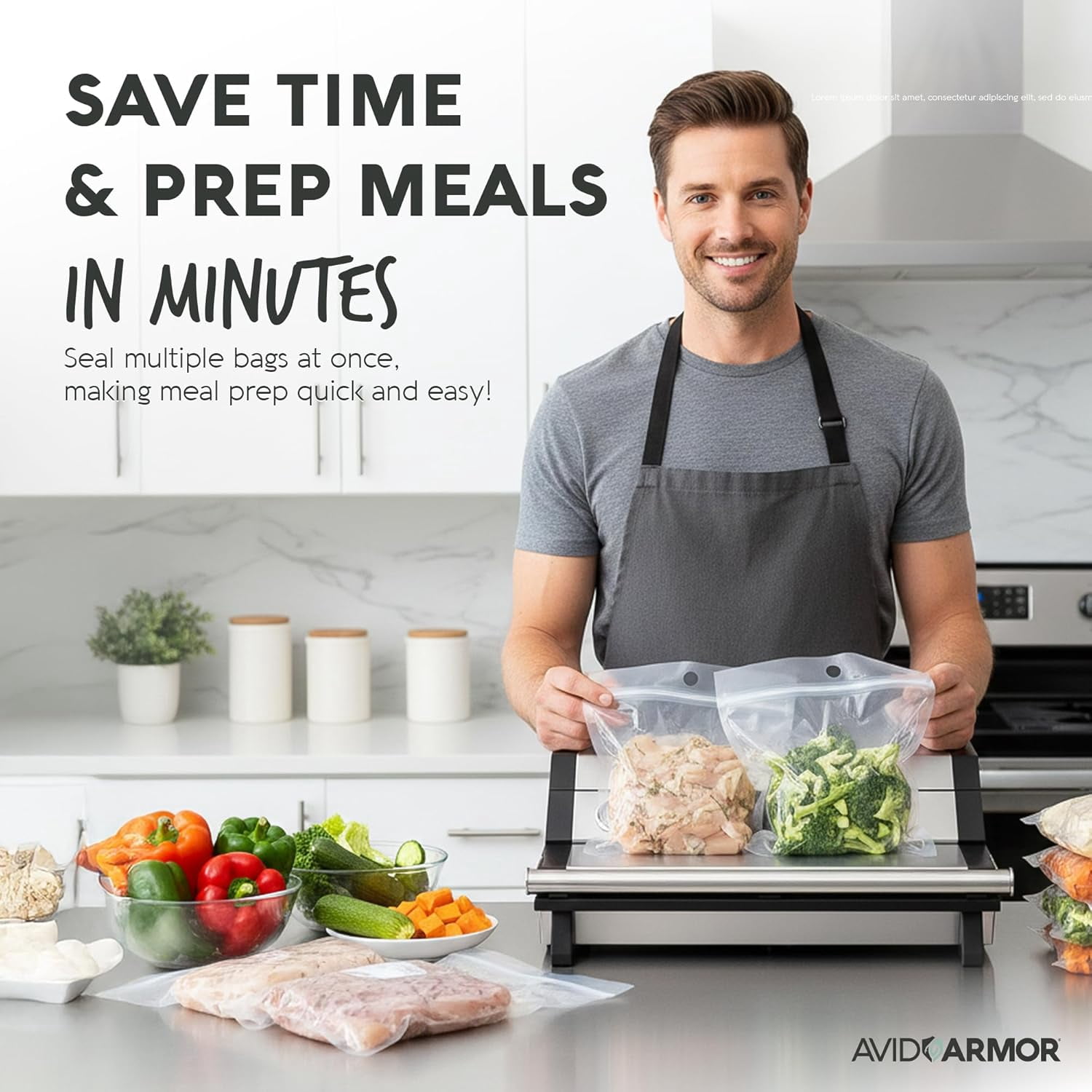 Avid Armor A420XL Food Vacuum Sealer Machine, 16" Extra‑Wide Stainless Steel Food Saver, Seals Two Bags at Once, For Bulk Meat, Hunters & Meal Prep