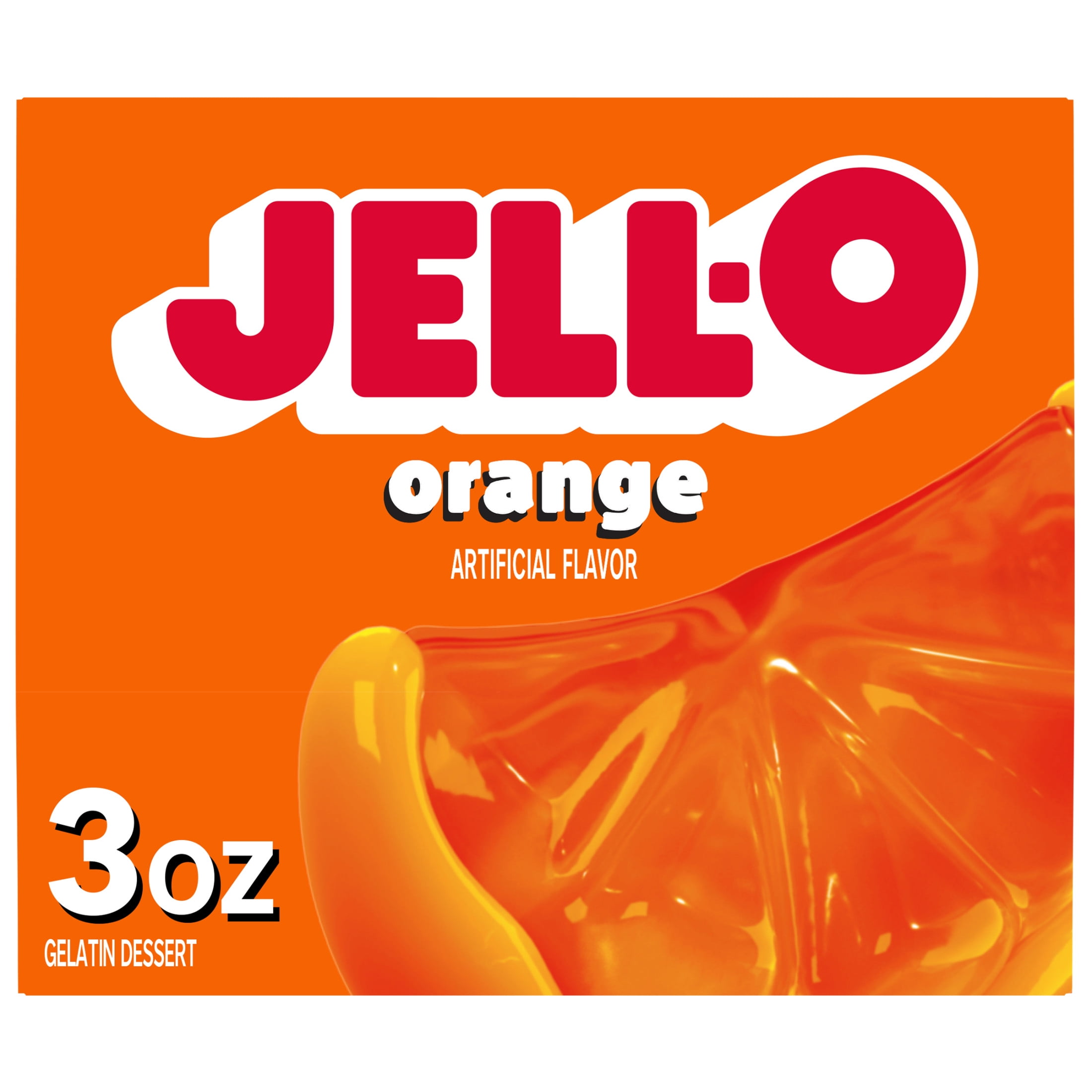 Jell-O, Gelatin Dessert Mix, 3 oz Box, Orange Artificial Flavored