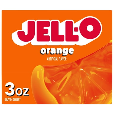 Jell-O Orange Gelatin Dessert Mix, 3 oz Box