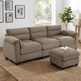 thumbnail image 6 of Bonzy Home Modular Sectional Sofa With Ottoman, Ultra‑Comfort Seating – Configurable for Living Room & Family Room; Brown, 6 of 9