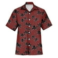 thumbnail image 4 of LIIPEE Men Shirts Casual Summer Lapel Button Down Graphic Printed Short Sleeve Beach Shirt Male Fashion Loose Fit Sports Tops Comfortable Breathable Soft Daily Shirts,Red,XXXL, 4 of 4
