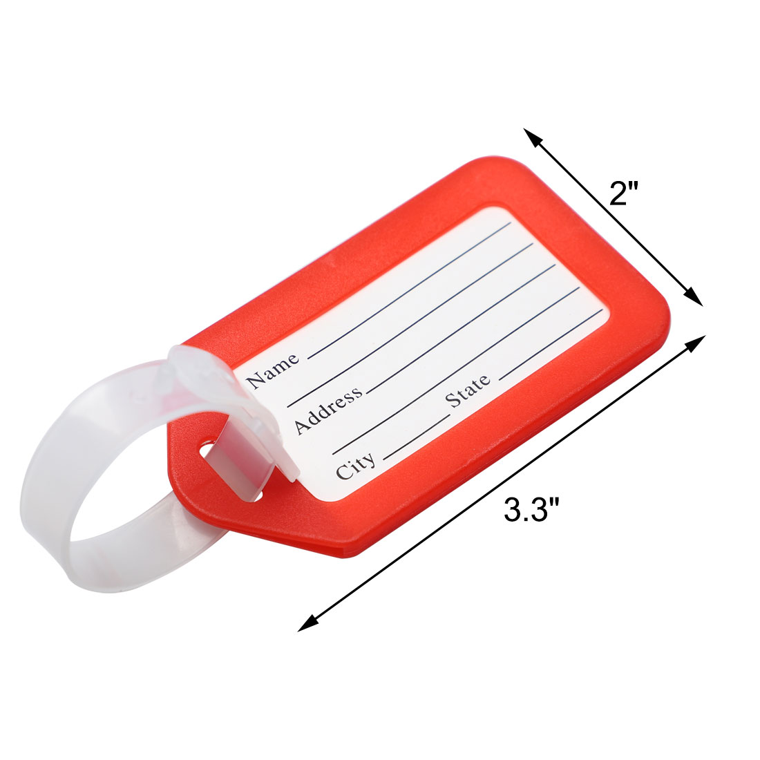 Unique Bargains Plastic Suitcase Bag ID Name Label Luggage Holder Tag 10 Pcs Red White
