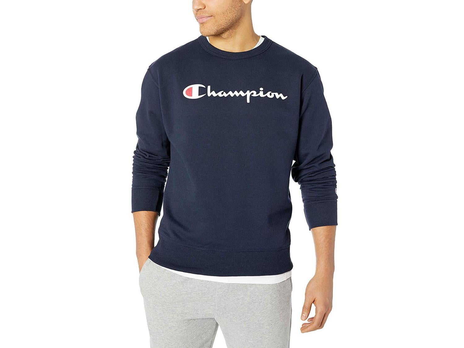 champion men's graphic powerblend fleece crew