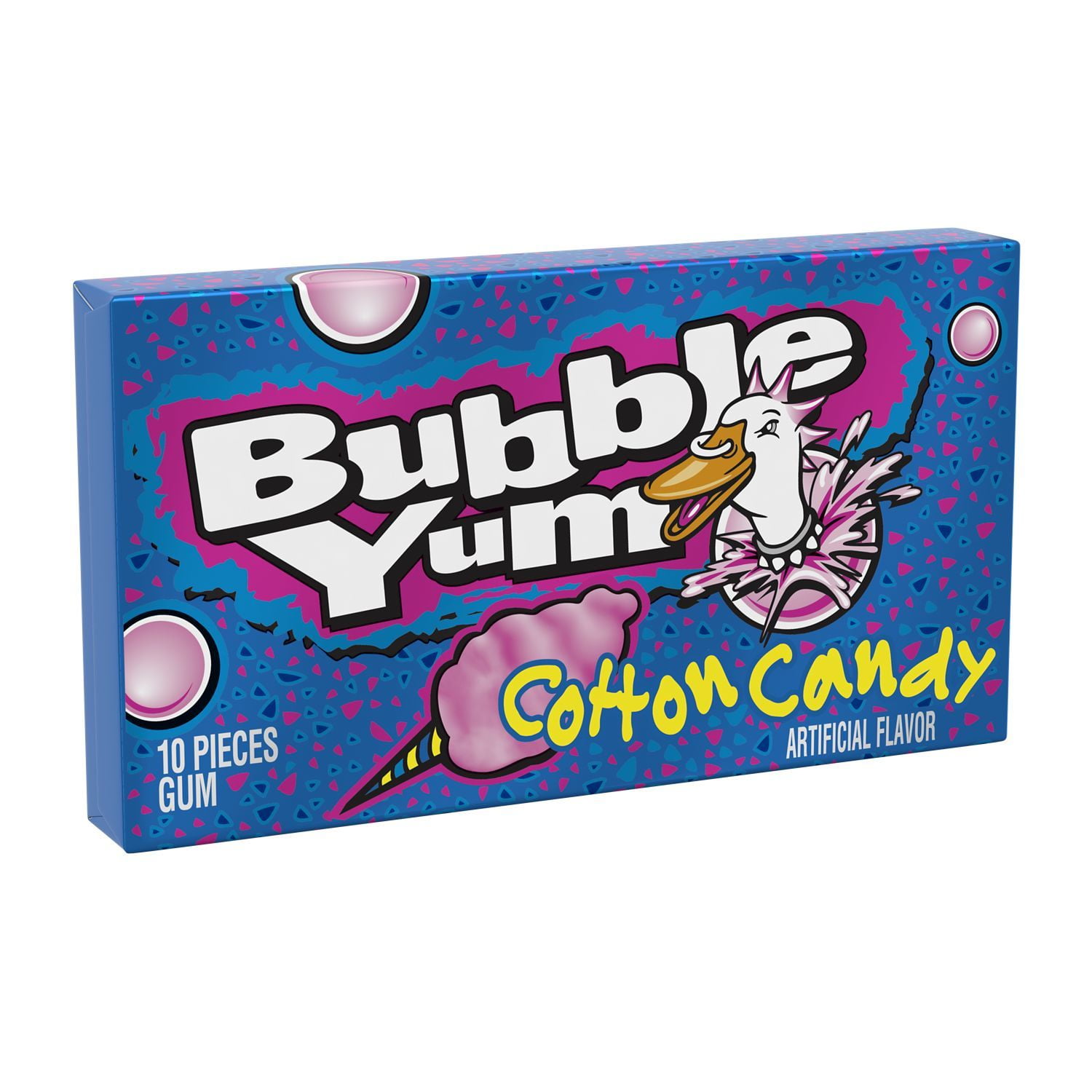 BUBBLE YUM, Cotton Candy Bubble Gum, Individually Wrapped, 2.82 oz, Pack (10 Pieces)
