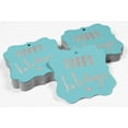 thumbnail image 4 of Inkdotpot Real Rose Gold Foil Happy Holiday Tags Favor Bracket Shape Hang Pack Of 100 Paper Tags, 4 of 6