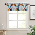 thumbnail image 3 of Vintage Cow Valances for Windows Farmhouse Kitchen Curtains Valances Rod Pocket Valance Curtains for Kitchen Windows Country Oil Abstract Painting Wooden Grain Window Valances for Bathroom 42"x18", 3 of 6