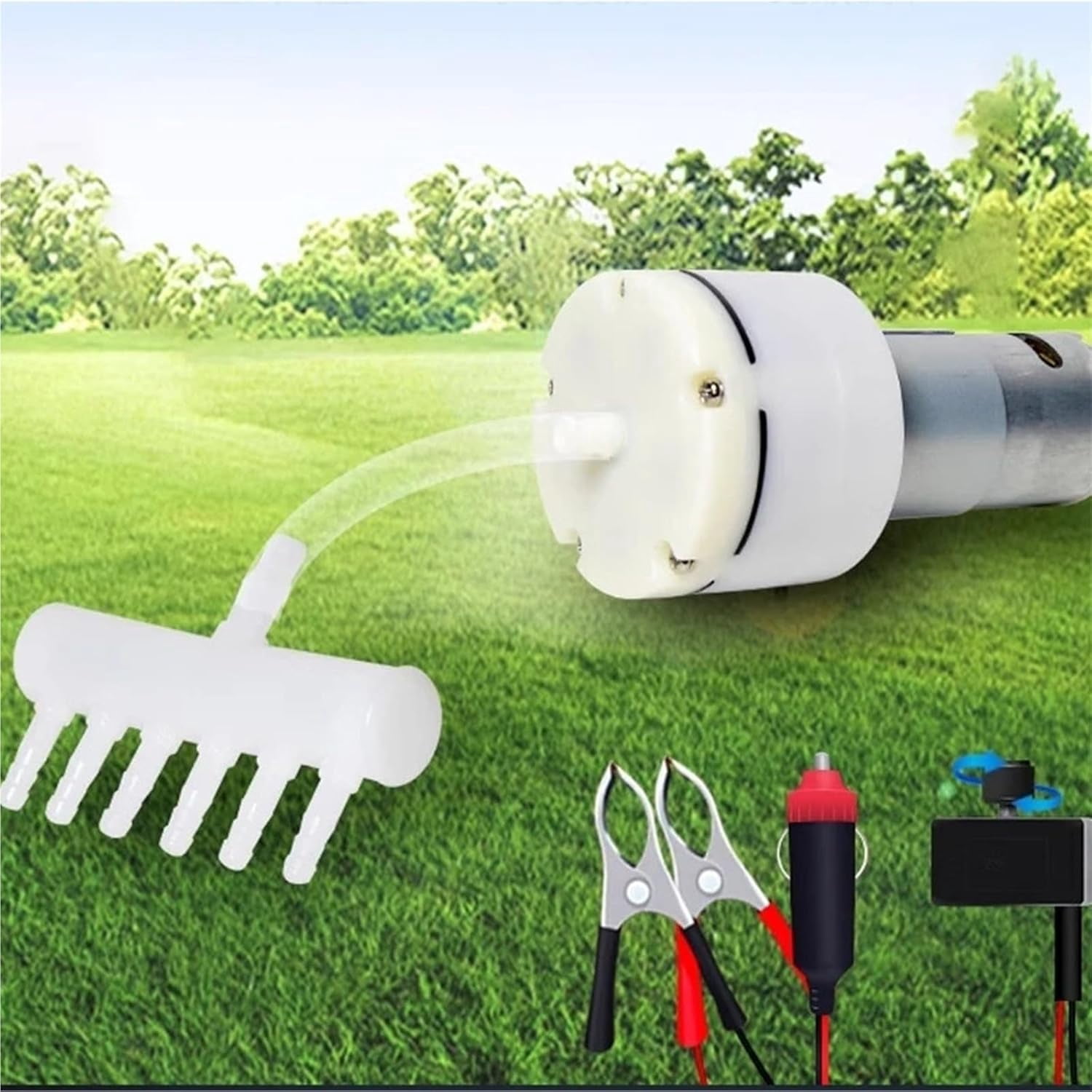 Adjustable Speed Aquarium Air Pump, DC 12V Air Pump, Suitable for Indoor and Outdoor Fish