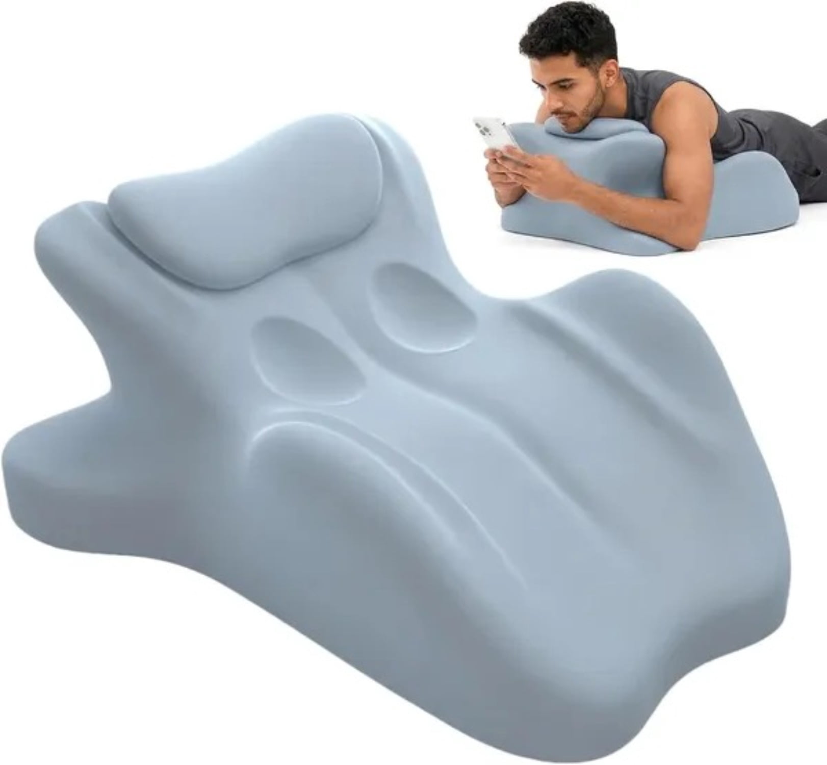 Wedge Pillow Memory Foam 27 Degree Angled Support Multi Position for Waist Neck Reading Relax